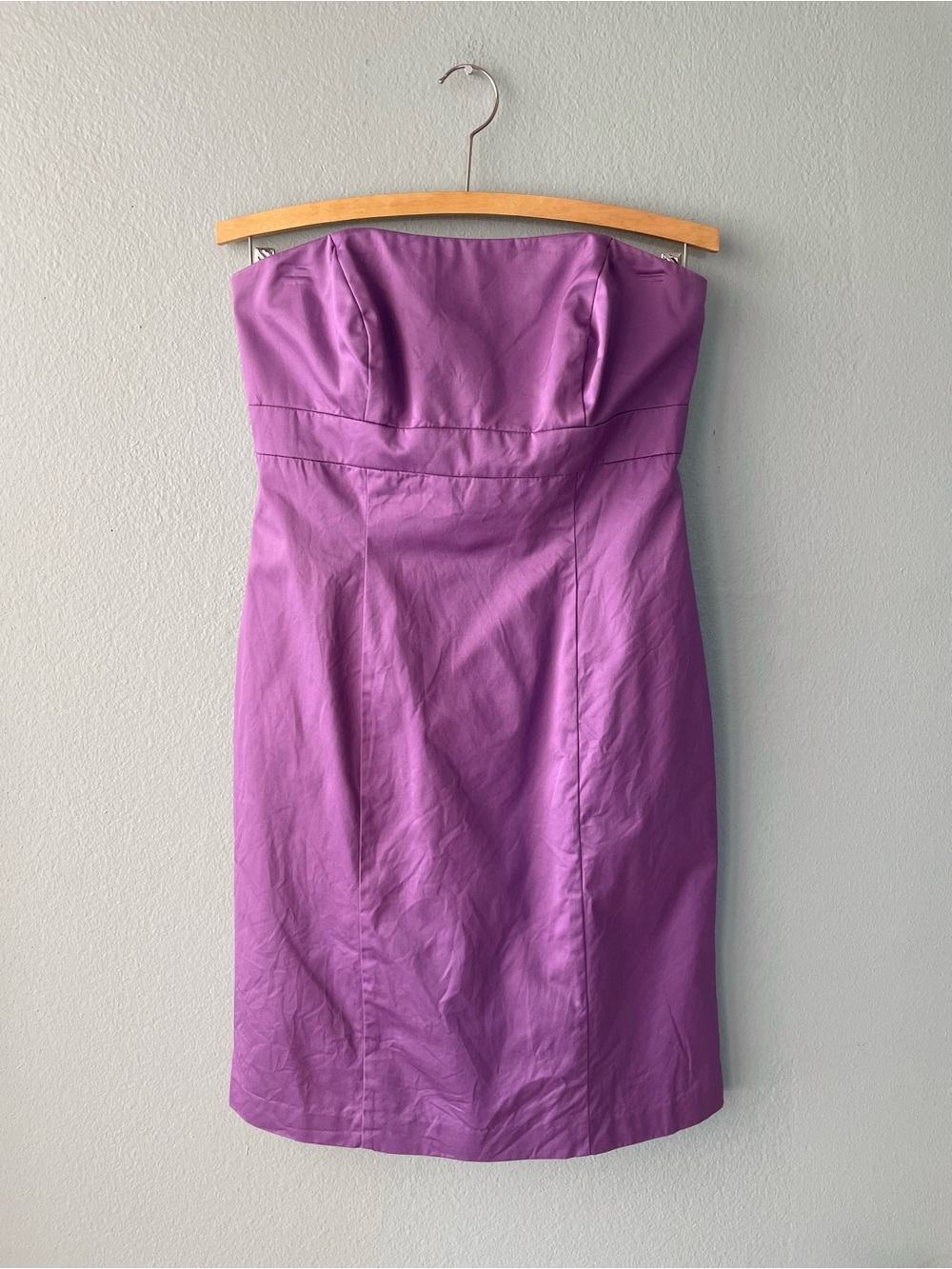 David’s Bridal | Strapless Short Cotton Dress Wisteria Purple Formal Bridesmaid